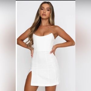 Whitefox white strapless mini dress